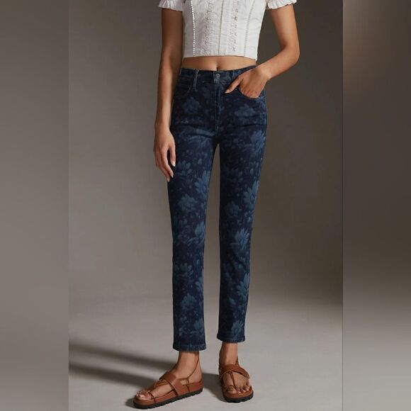 Mother The Dazzler Hover High Rise Straight Leg Jeans In Field Of Depth Size 25 - Picture 8 of 15